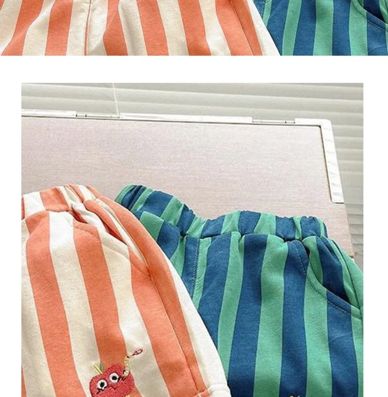 Bellbell Kinder-Jungen-Shorts, Sommer, dünn, gestreift, 1–4 Jahre, Jungen-Shorts mit elastischem Bund, für Kleinkinder, Jungen, Cartoon-Shorts für Kinder – Detail 11