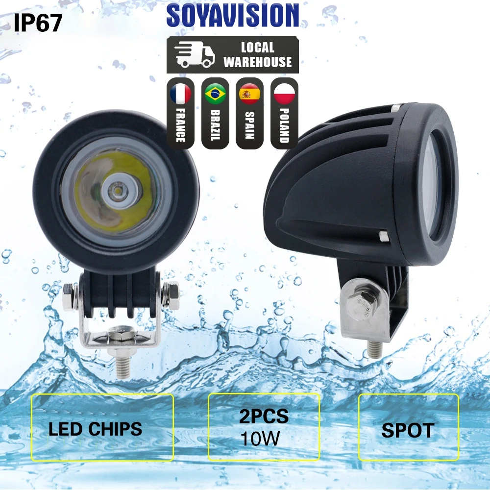 2''Inch 10w Car Led Work Light For Offroad Led Working Light Spot/Flood 12v 24v Motorcycle 4x4 ATV Motor Fog Light Driving Lamp