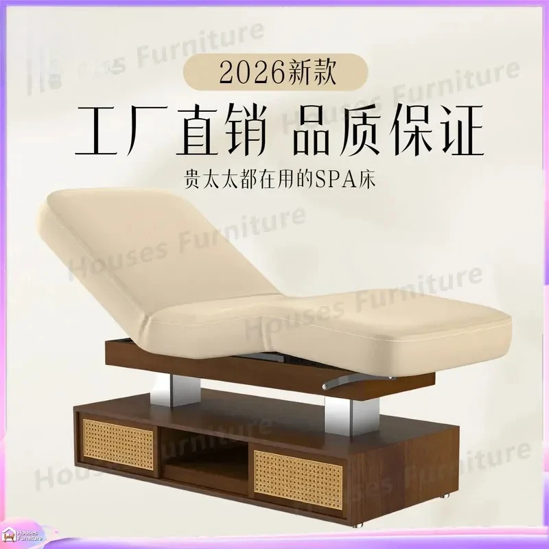 For Beauty Bed Salon SPA Facial Massage Table Multi Functional Hydraulic Lifting Single Column Adjustable Treatment