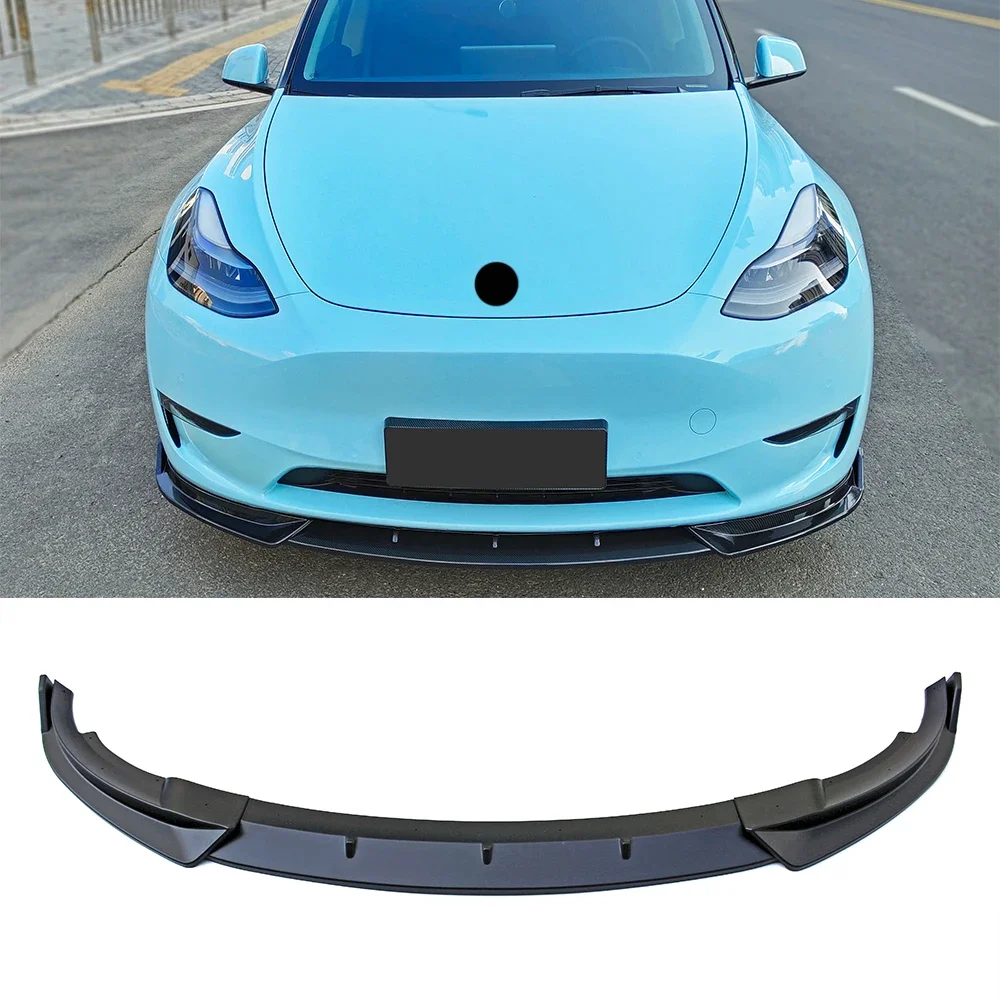 

For Tesla Model Y Car Front Bumper Chin Tail Bodykit Lip Modification On Bumper Spoiler Chin Bright Black Chin Watermark