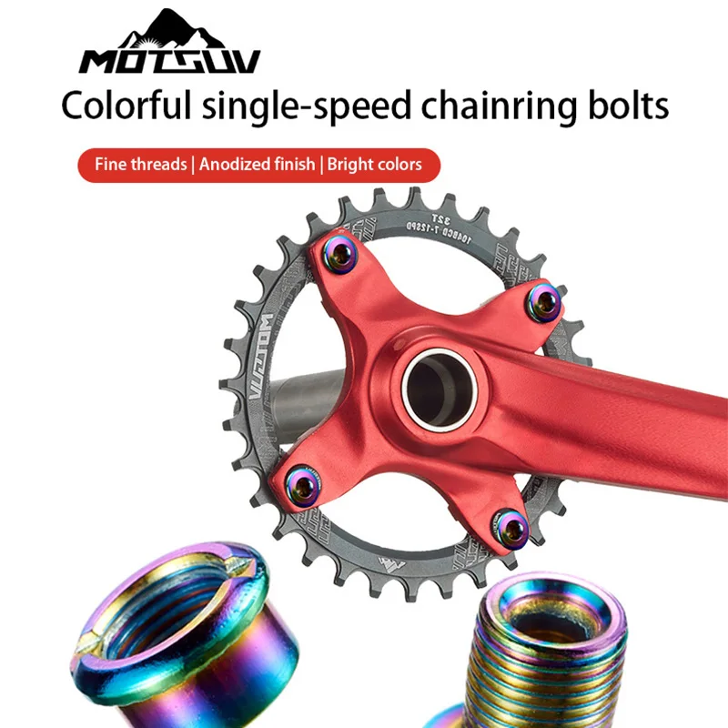Bicycle Chainring Single Chain Pin Colorful Chainring Fixing Screws For Mountain Road And Folding Bikes