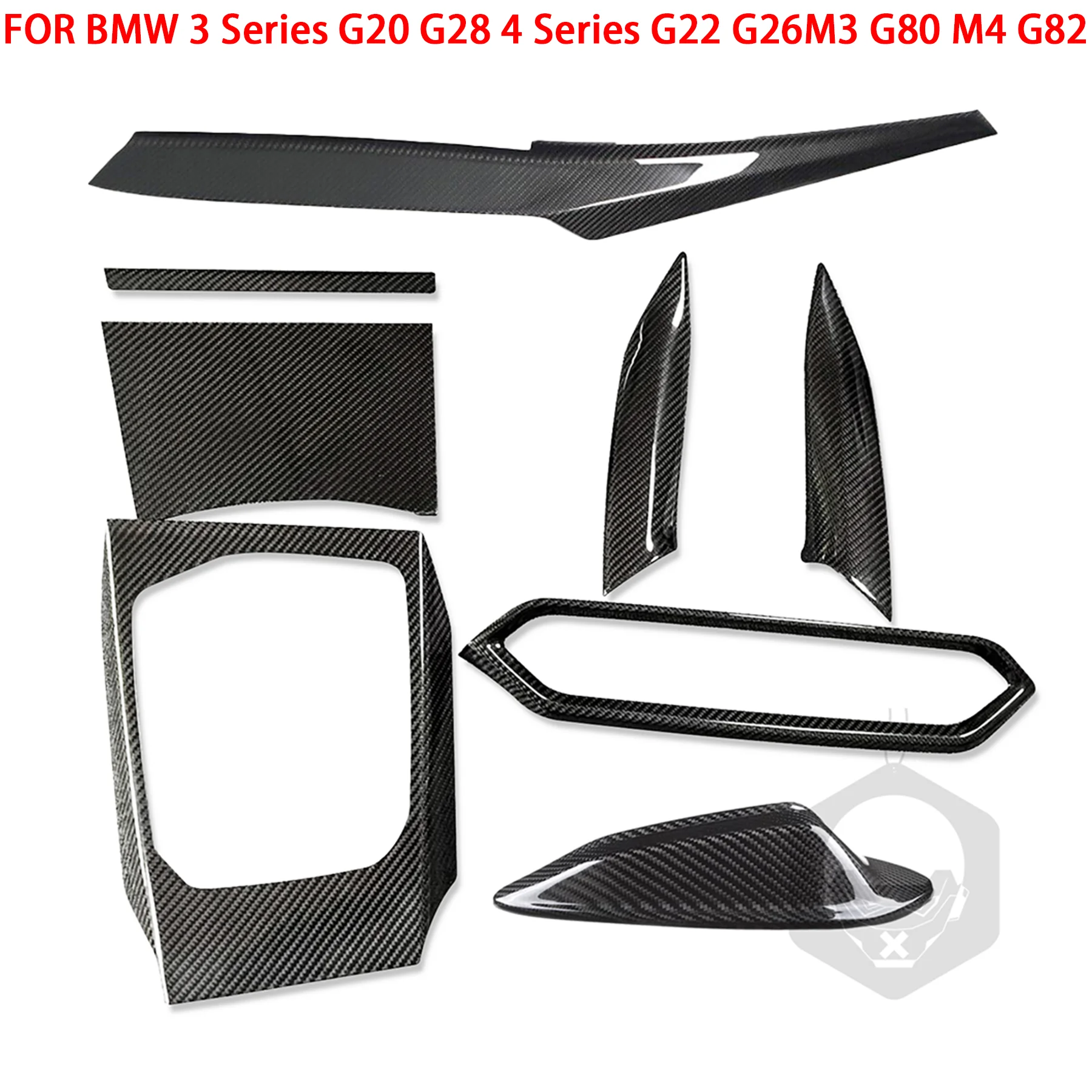 

FOR BMW 3 Series G20 G28 4 Series G22 G26M3 G80 M4 G82 Real Carbon Fiber Car Gear Shift Vent Instrument Panel Trim Antenna Cover