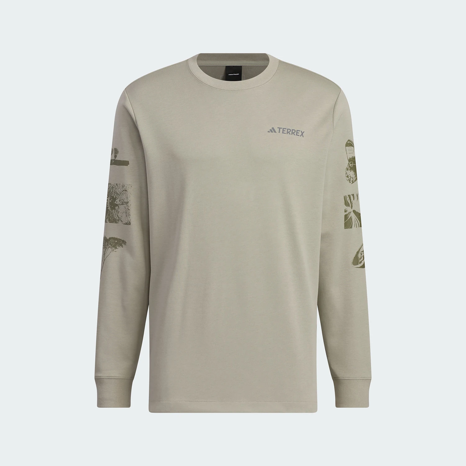 تي شيرت Adidas Official Authentic NATGEO LS TEE للرجال بأكمام طويلة للاستخدام الخارجي IS9509