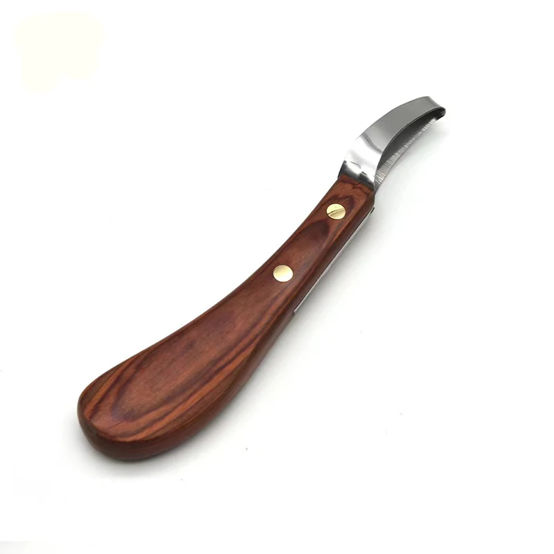 1 Pcs Stainless Steel Blade Edge Cattle and Horse Hoof Knife Shears Cutter Multipurpose Hoof Wooden Handle