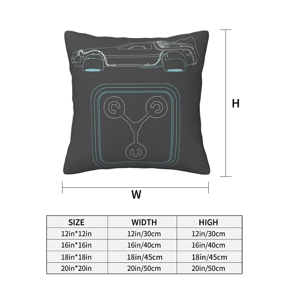 Back To The Future Delorean And Flux Capacitor 2 pcs Square Pillowcase Pillow Cover Cushion Decor Comfort Throw Pillow for Home