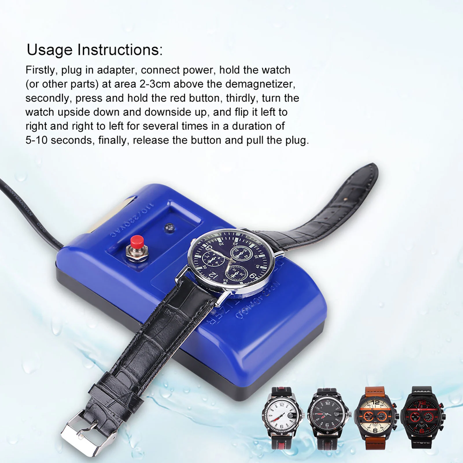 Professional Mechanical Wristwatch Demagnetizer Easy Using Lightweight and Compact Watch Repair Demagnetizing Tool 110/220v