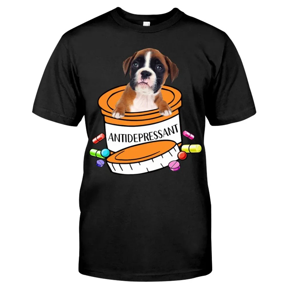 

Pet Dog Boxer Cotton T-Shirt Fashion Summer Cool Cotton Shirts Printed Harajuku Casual Round Neck Tops Funny Cotton Hip hop Tee