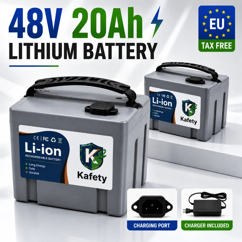 48V 20Ah Lithium-Ionen-Akku für Elektrofahrrad E-Bike Elektromotorrad Dreirad 250-3000W Motor 18650 Hochleistungs-Akku mit eingebautem BMS Polen EU-Lager
