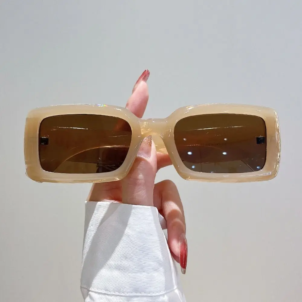 Fashion Candy Color Rectangle Sunglasses UV400 Protection Full Framework Eyeglasses Shades for Men & Women