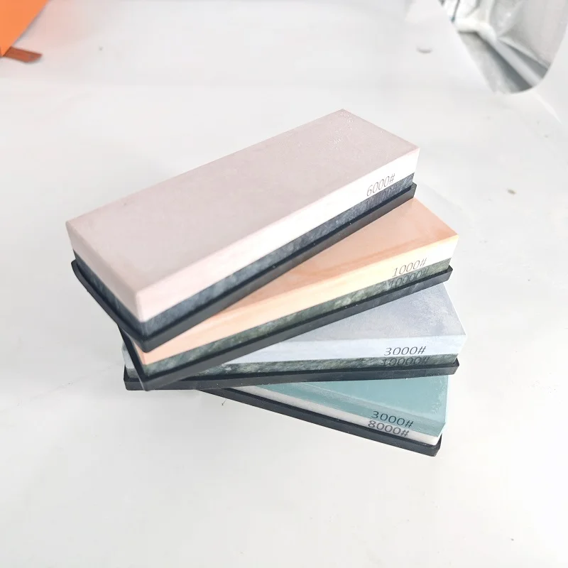 New Double-Sided Sharpening Water Stone, Front Whetstone 1000~6000, Back Polishing 8000~10000 Grit for Kitchen Knives