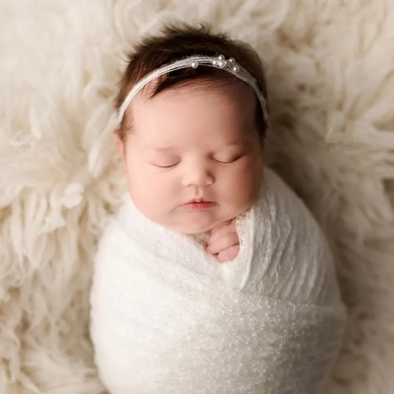 New style newborn photography baby full moon photo mohair knitting wrap handmade headwear studio props