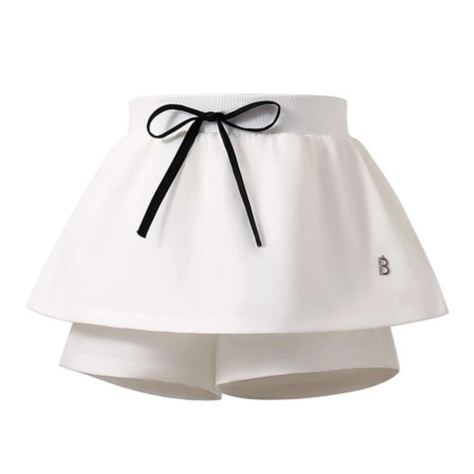 Kinder Mädchen Tennis Golf Laufshorts Röcke 2-in-1 Schleifenknoten Elastischer Bund Sportrock mit Eingebauten Shorts zum Tanzen – Detail 4