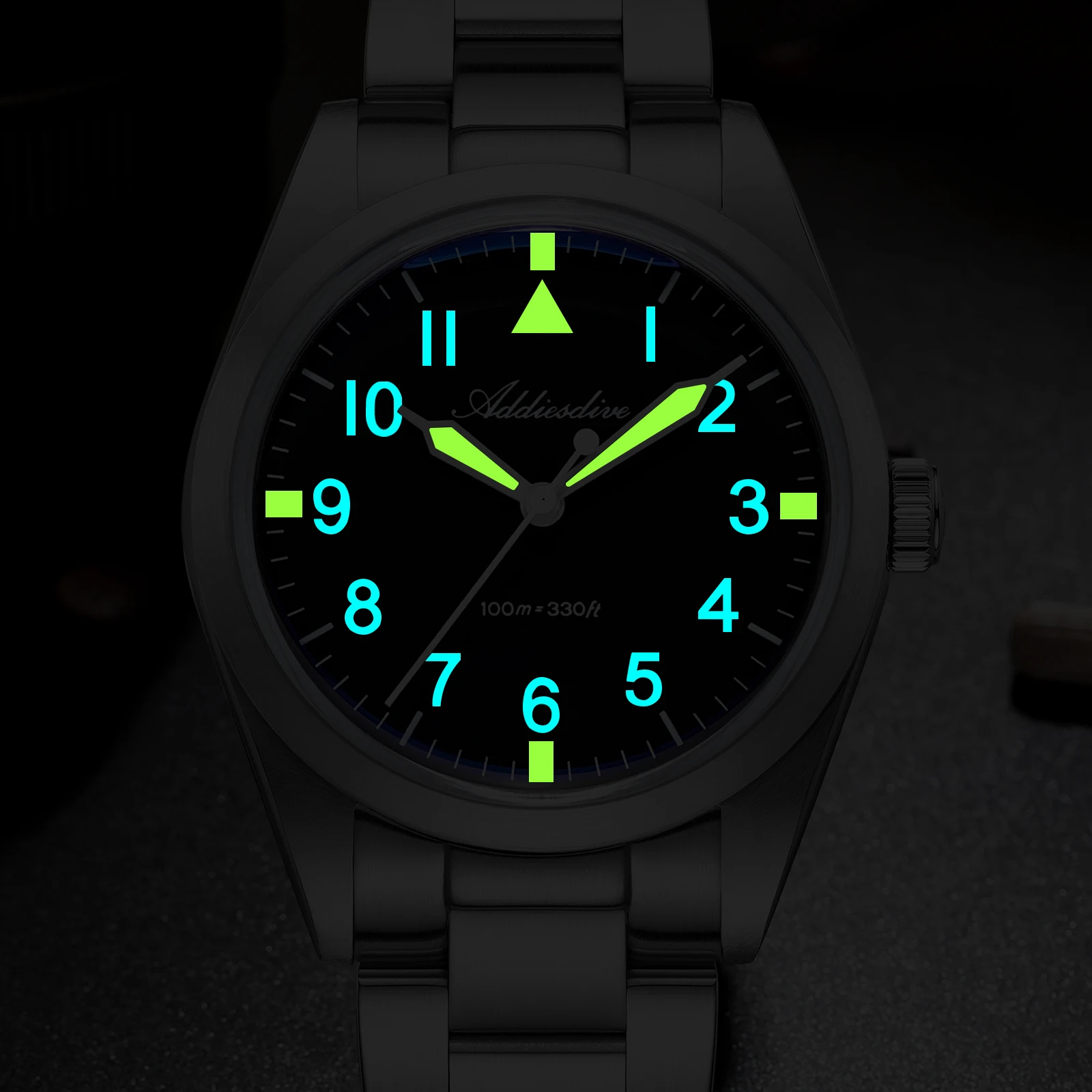 

Мужские кварцевые часы ADDIESDIVE Luxury Watch Titanium VH31 с суперлюминесцентным покрытием, водонепроницаемые до 100 м, с изогнутым стеклом, для делового стиля