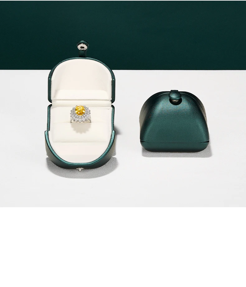 Oirlv Luxus-Ringbox, hochwertige Schmuckaufbewahrungsbox aus Kunstleder mit weichem Samtfutter, elegante Geschenkverpackung für Schmuck. – Detail 9
