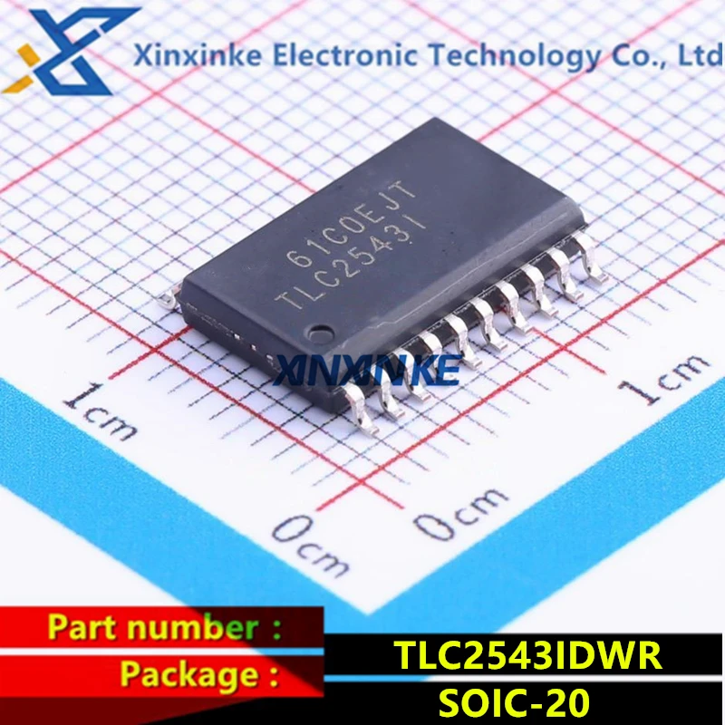 TLC2543IDWR TLC2543I SOIC-20 Analog to Digital Converters - ADC 12Bit 66kSPS Ser Out Prog MSB/LSB First Data Converter ICs
