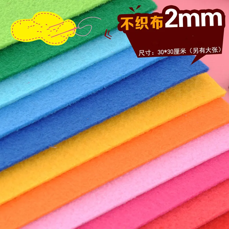 2mm 15*15/30*30cm Handmade Non Woven Felt Fabric Flowers Craft Beauty Toy Dolls Sewing Material Needle Punch Home Decoration