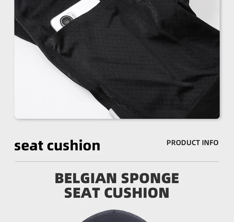 YKYWBIKE Männer Radfahren Trägerhose 3 Taschen Sommer Rennrad Kurze Hosen MTB Fahrrad Trägerhose Pro Team Belgien Pad – Detail 12