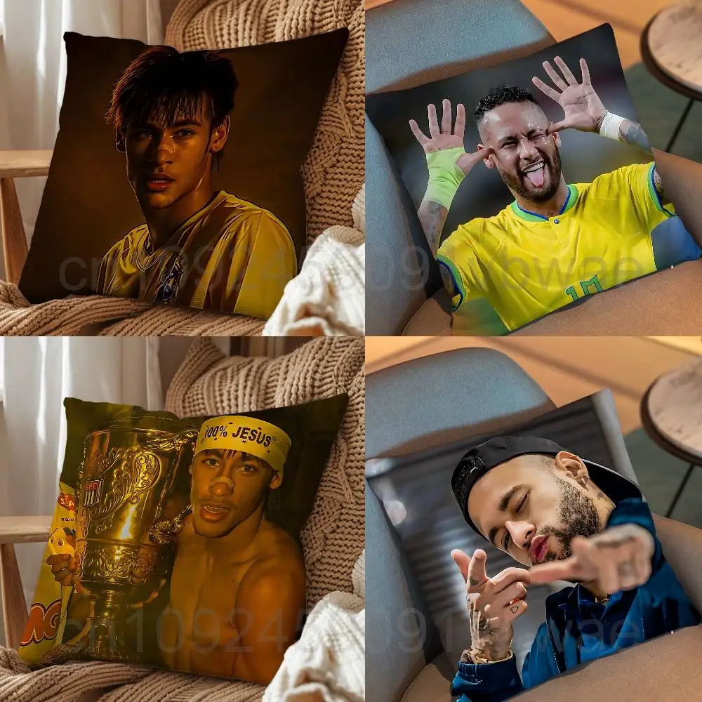 

Brazil national team Neymar Jr Pillow Case cover Nap Time Sofa Living home Room Bedroom Backrest Cushion Square cojines