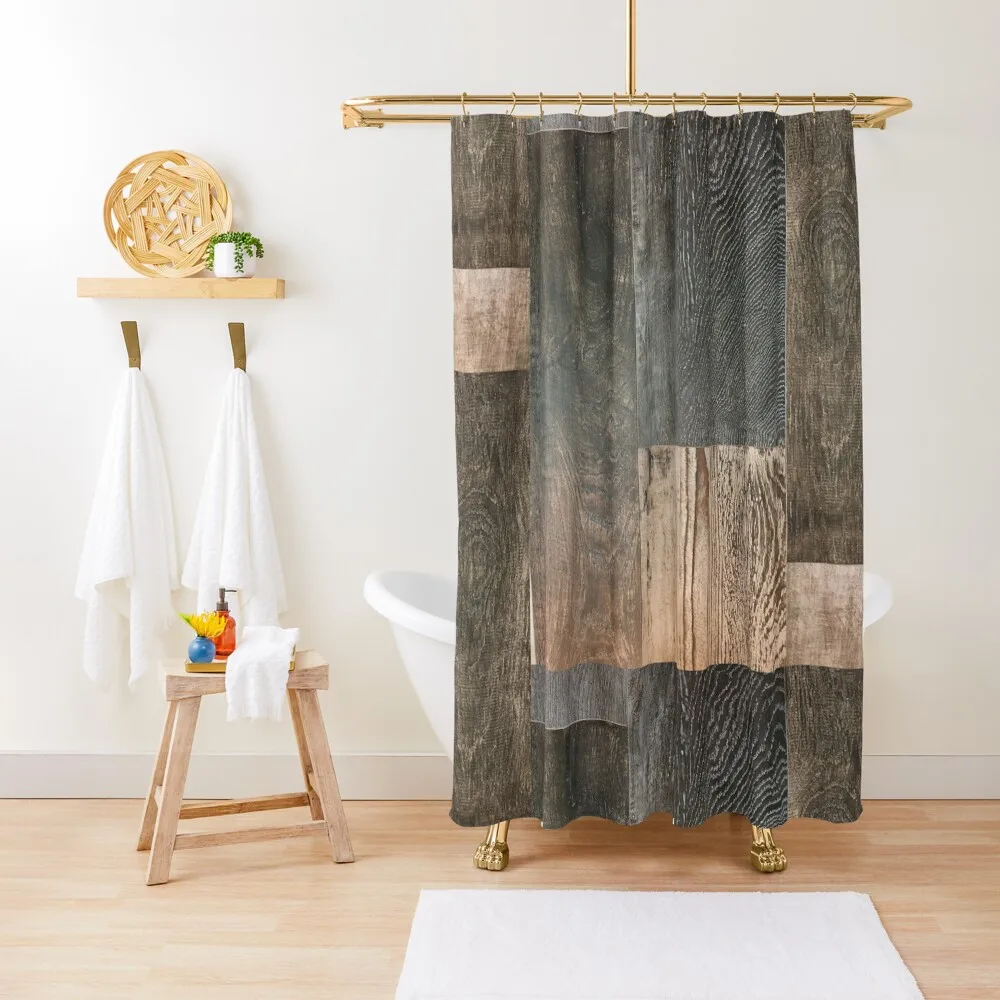 

primitive western country farmhouse chic brown barn wood Shower Curtain Waterproof Shower And Anti-Mold Shower Bath Curtain
