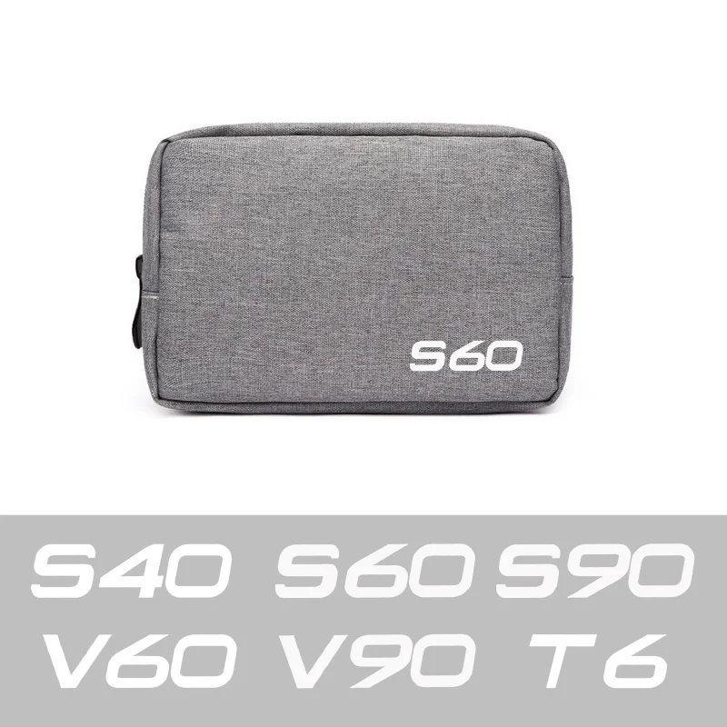 

Storage Bag Travel Mobile Hard Drive U Disk Earphone Charger Protable Storage Box For Volvo T6 S60 V40 V60 V50 S40 AWD V90 S90