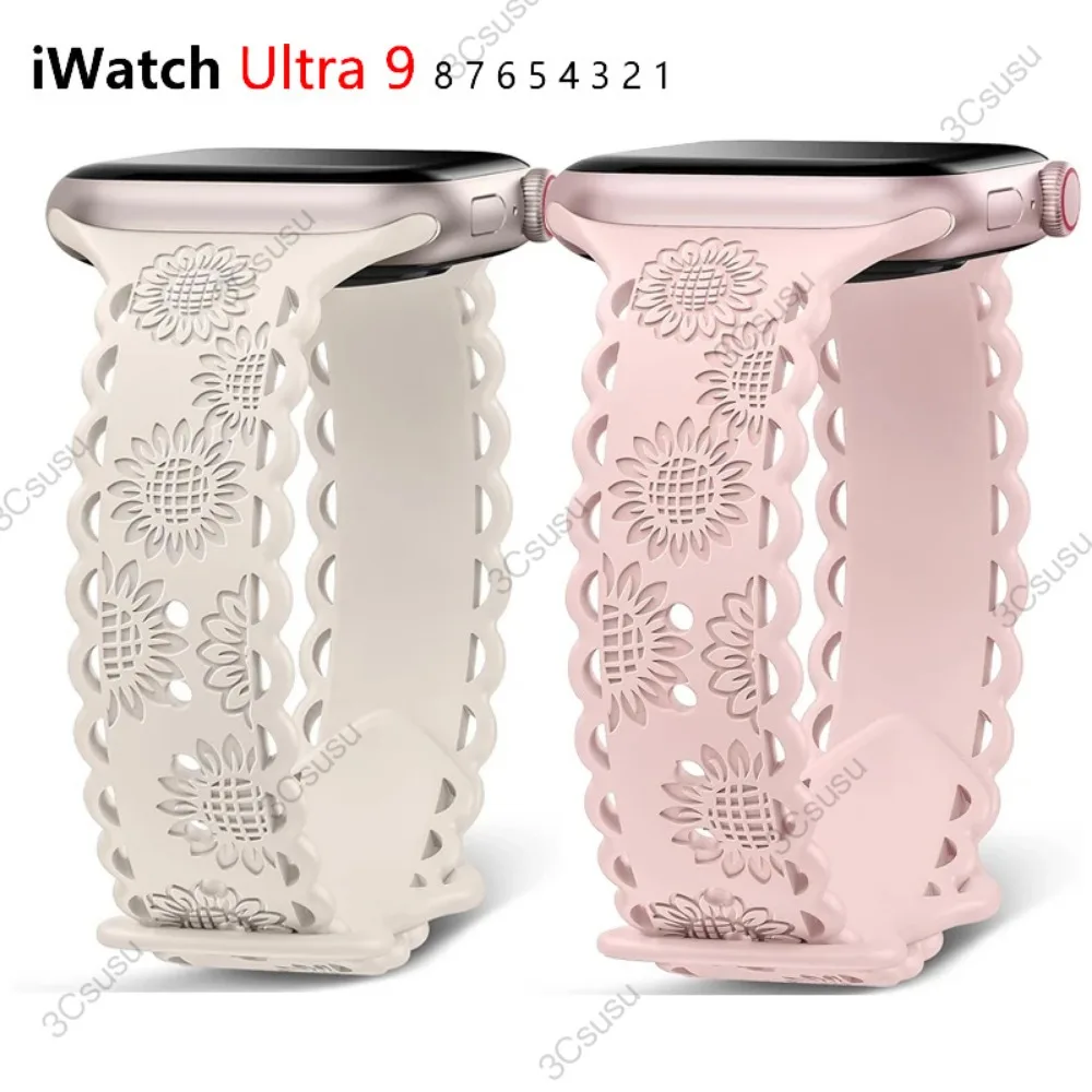 

Engraved Band for Apple Watch Ultra 2 49mm 40mm 44mm 41 45mm 42mm Silicone Sport Strap Bracelet for IWatch Series 9 8 7 6 SE 5 4