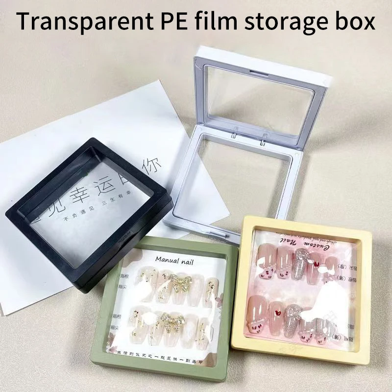 Transparent PE Film Jewelry Box Hairpin Press-On Nail Patches Packaging Box Ring Earring Bracelet Necklace Storage Display Case