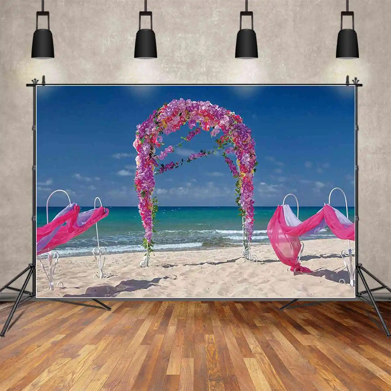 MOON.QG Wedding Drapes Arch Photocall Backdrop Draping Fabric Flower  Background Beach Photography Studio Photobooth Accessories