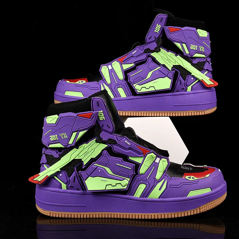 EVA รองเท้าอนิเมะรองเท้าผ้าใบคอสเพลย์ของผู้หญิงรองเท้าผ้าใบปีกเย็นด้านบนสูงรองเท้าวิ่งสำหรับผู้ชายหรูหรากลางแจ้งรองเท้าบาสเก็ตบอล