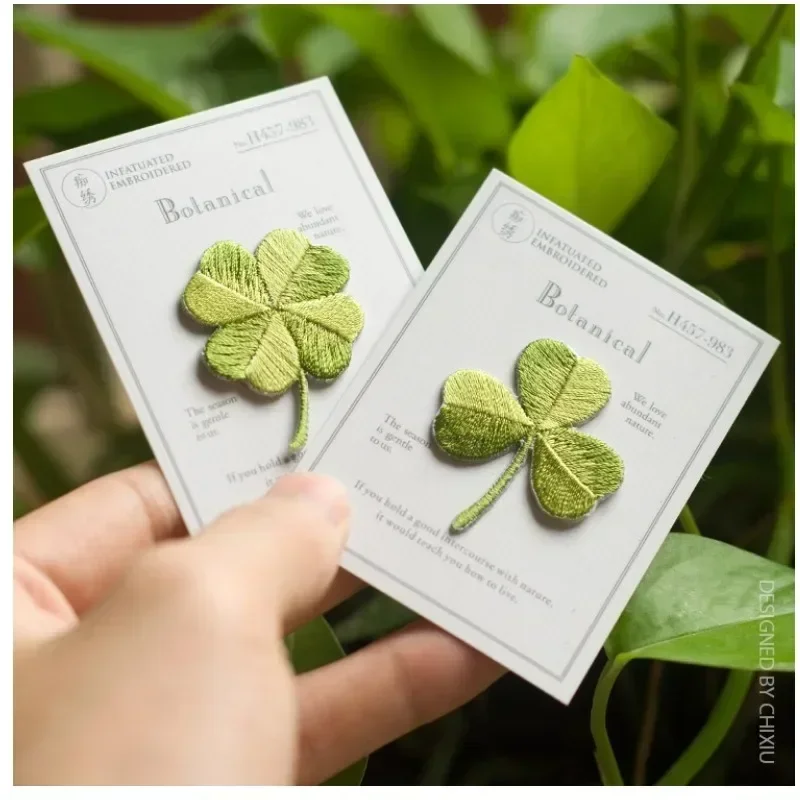 Four-leaf Clover Patches Ironing Cloth Stickers Embroidery Patch Small Applique DIY Repair Hole Naszywki Parches Ropa Plancha