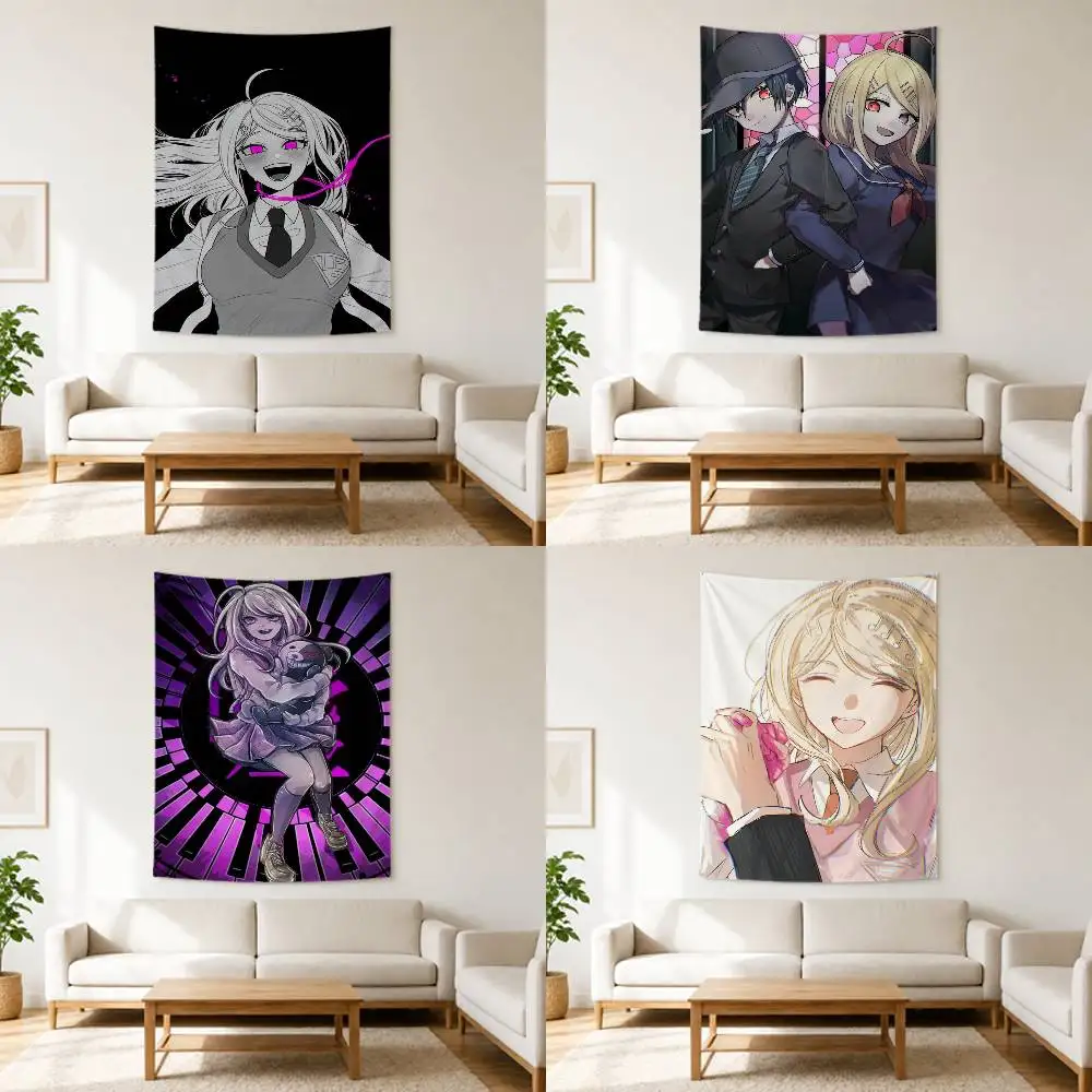 Anime Kaede Akamatsu D-Danganronpa Flag Digital Printing Banner for Garage Wall Out Door Decoration Tapestry