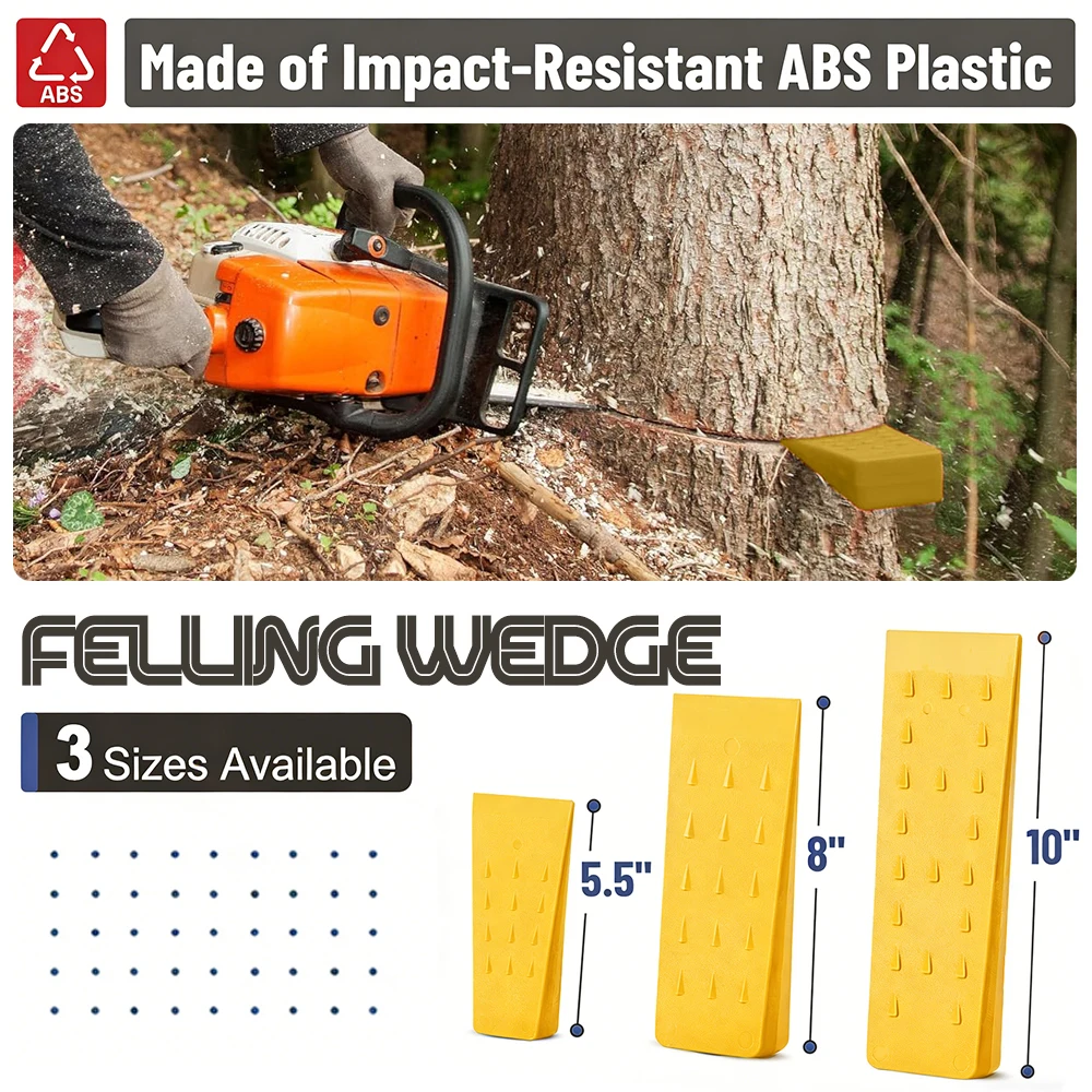 Garden Logging Kit (3 size Felling Wedge)+Chain Sharpener Chainsaw Teeth Sharpener , Whetstone, Quick-sharpening Tool