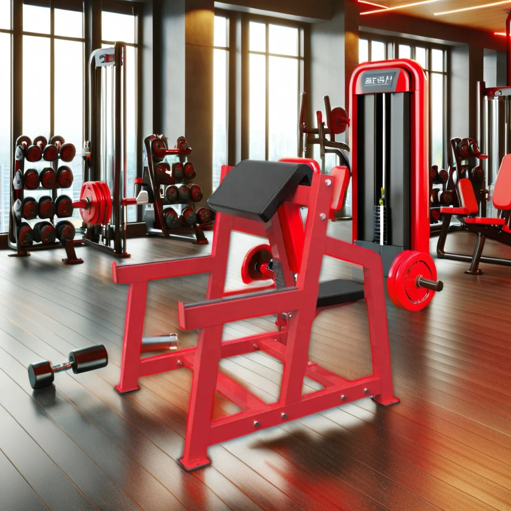 وصول جديد آلة تدريب القوة لوحة محملة معدات الصالة الرياضية يجلس الذراع الضفيرة في مادة الصلب دائم