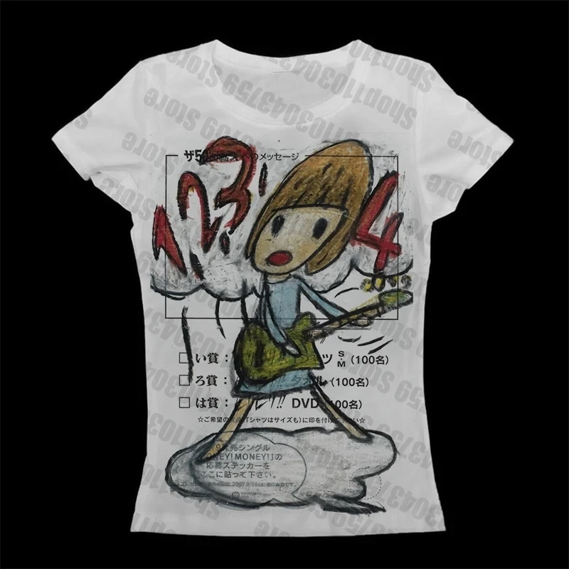 Baby Tees Y2k Tops Women's T-shirts 90s Vintage Clothes Crop Top Women Spring 2025 Woman Harajuku Kawaii Aesthetic Clothing Goth image 3