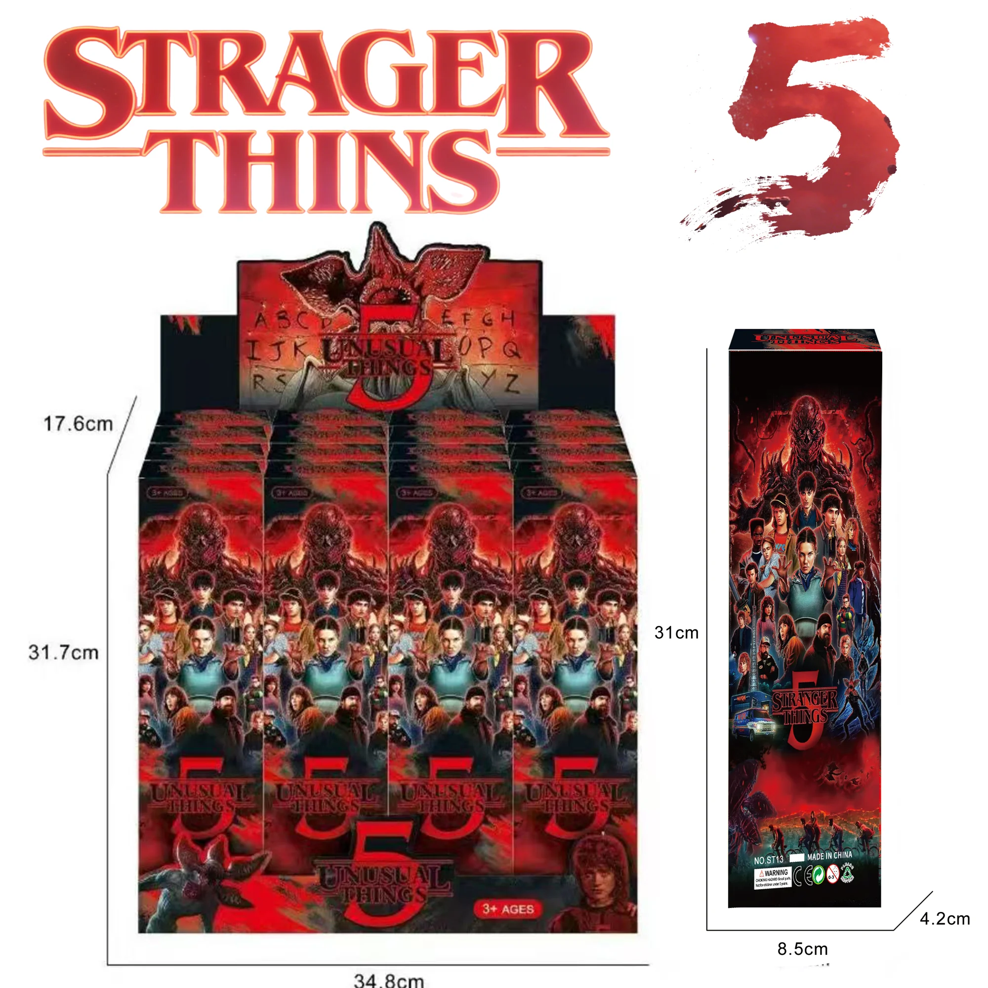 2026 Stranger Things 5 Blind Box 11,5 Pollici Versione Realistica 11 Articolazioni Con Luce Colorata e Melodia Tematica Statuetta da Collezione