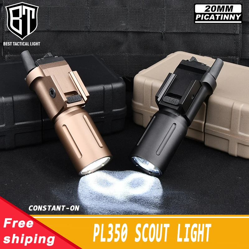 PL350 PLHv2 Tactical Flashlight 1000LM Metal Hunting Airsoft Pistol Equipments Reconnaissance Fittings For 20MM Picatinny Rail