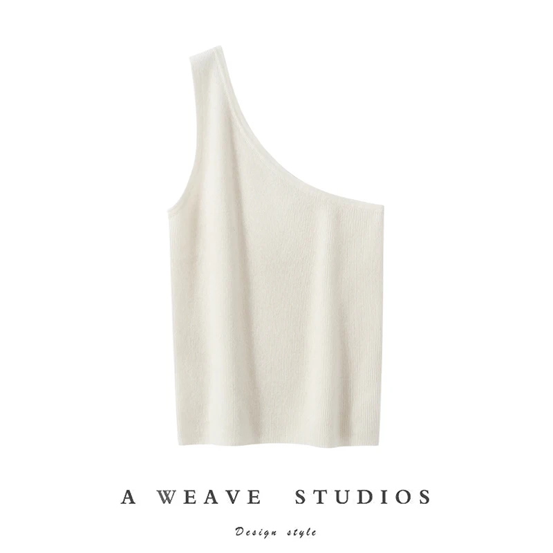 

Женский кашемировый свитер, жилет, пуловер без рукавов с наклонными плечами, осень-зима, 100% кашемировый трикотаж, тонкий жилет, одежда, топ