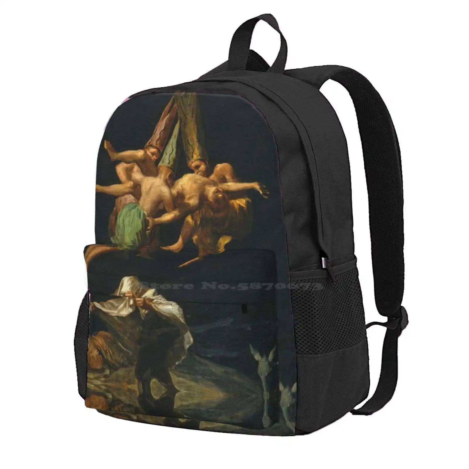 Francisco Goya - The Journey Of The Witches Hot Sale Schoolbag Backpack Fashion Bags Saturn Devouring His Son Black Francisco