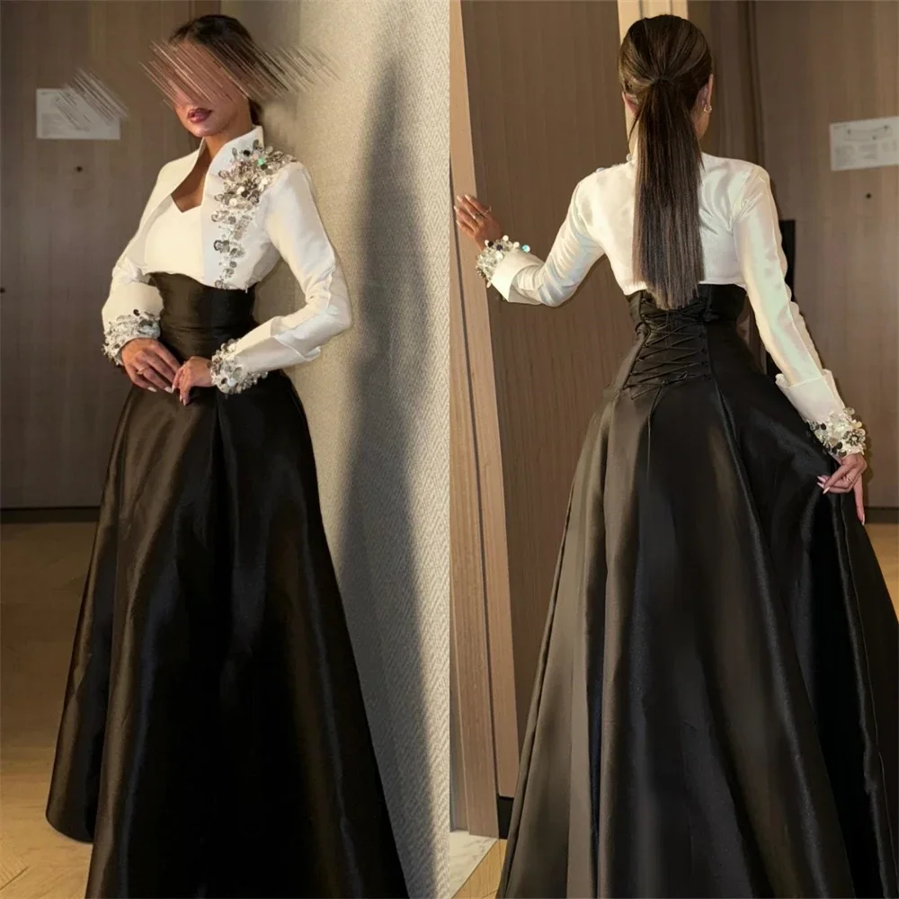 Customized Prom Gown Formal Evening Dress Asymmetrical Ball Ankle Length Skirts Bead Draped Bespoke Occasion Dresses Saudi Arabi