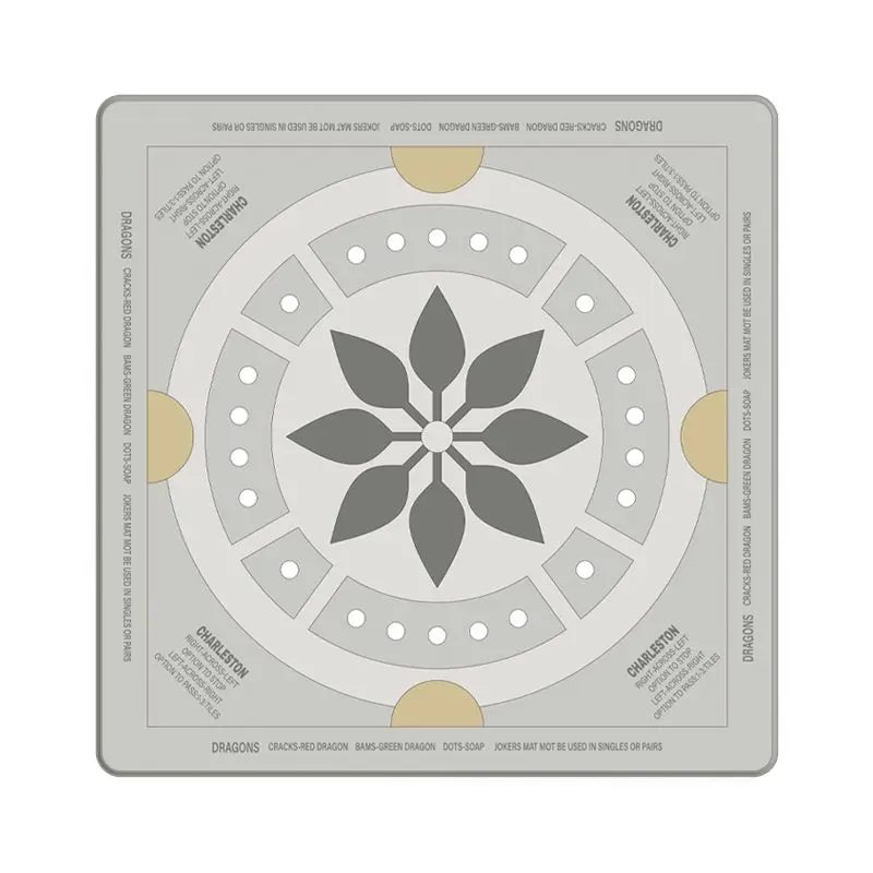 Square American Mahjong Table Mat Simple Bohemian Geometric Flower Anti slip Noise Reduction Game Mat Portable Desktop Decor