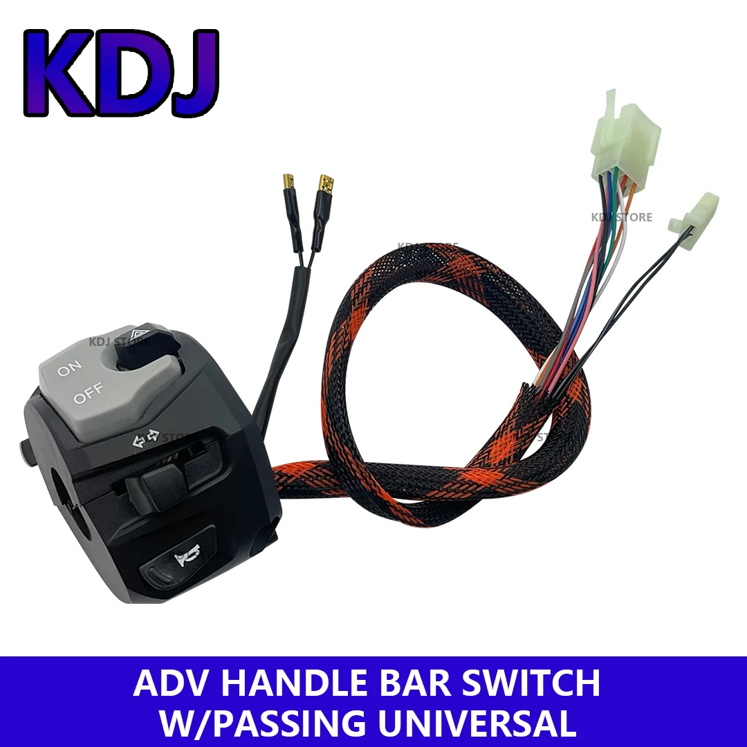 ADV Handle Bar Switch with Passing Universal Left Side Heavy Duty ABS Plastic Made in Italy