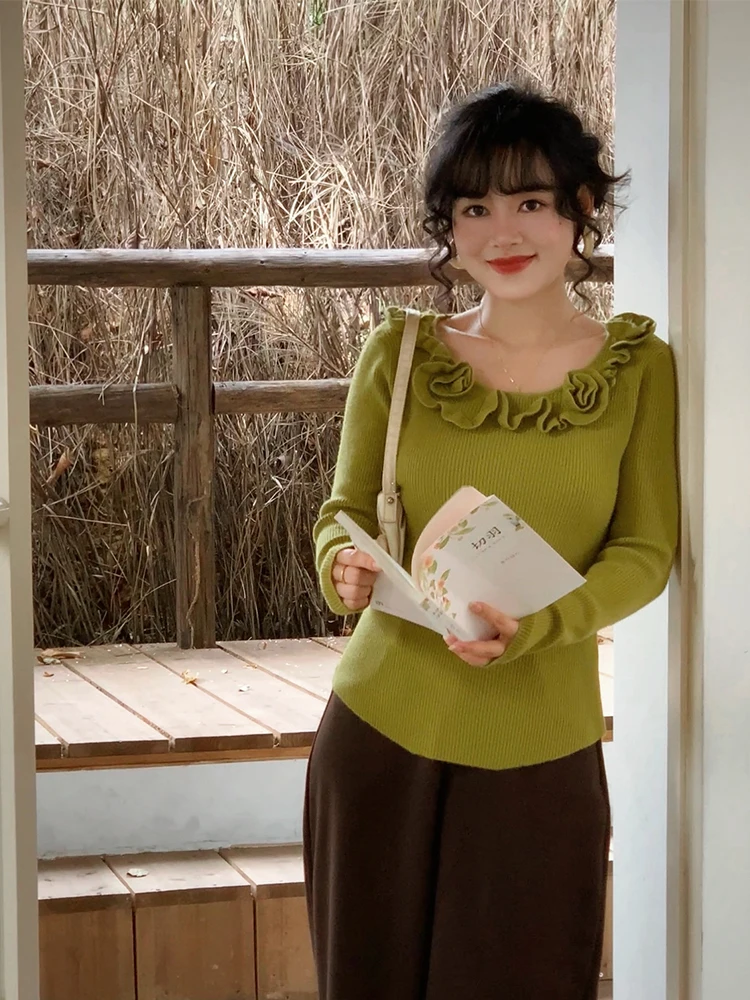 

Yuan ng винтажный большой круглый Ne Long Sve Slim Fit трикотажная основа irt с цветочным узором розы повседневный женский трикотаж