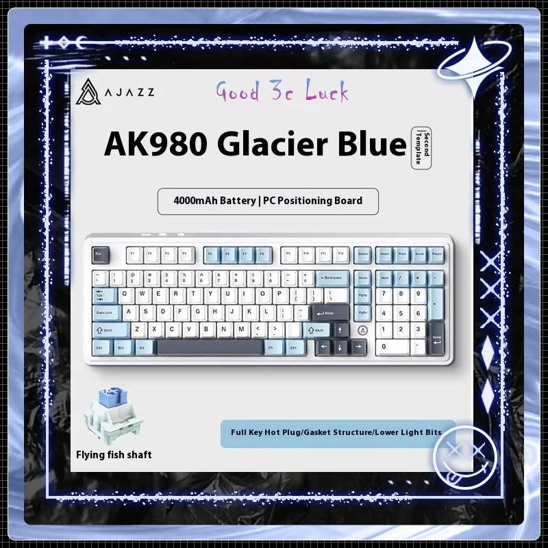 Ajazz Ak980 Gaming Mechanical Keyboard Rgb Bluetooth Wireless Keyboard 98 Keys Gamer 4000mah For Pc Laptop