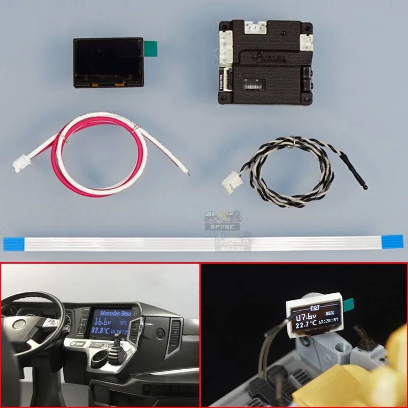 LED Simulation LCD Interior for 1/12 1/10 1/14 Hydraulic Excavator Loader Tamiya RC Truck SCANIA 770S BENZ VOLVO Trx4 RC4WD Car