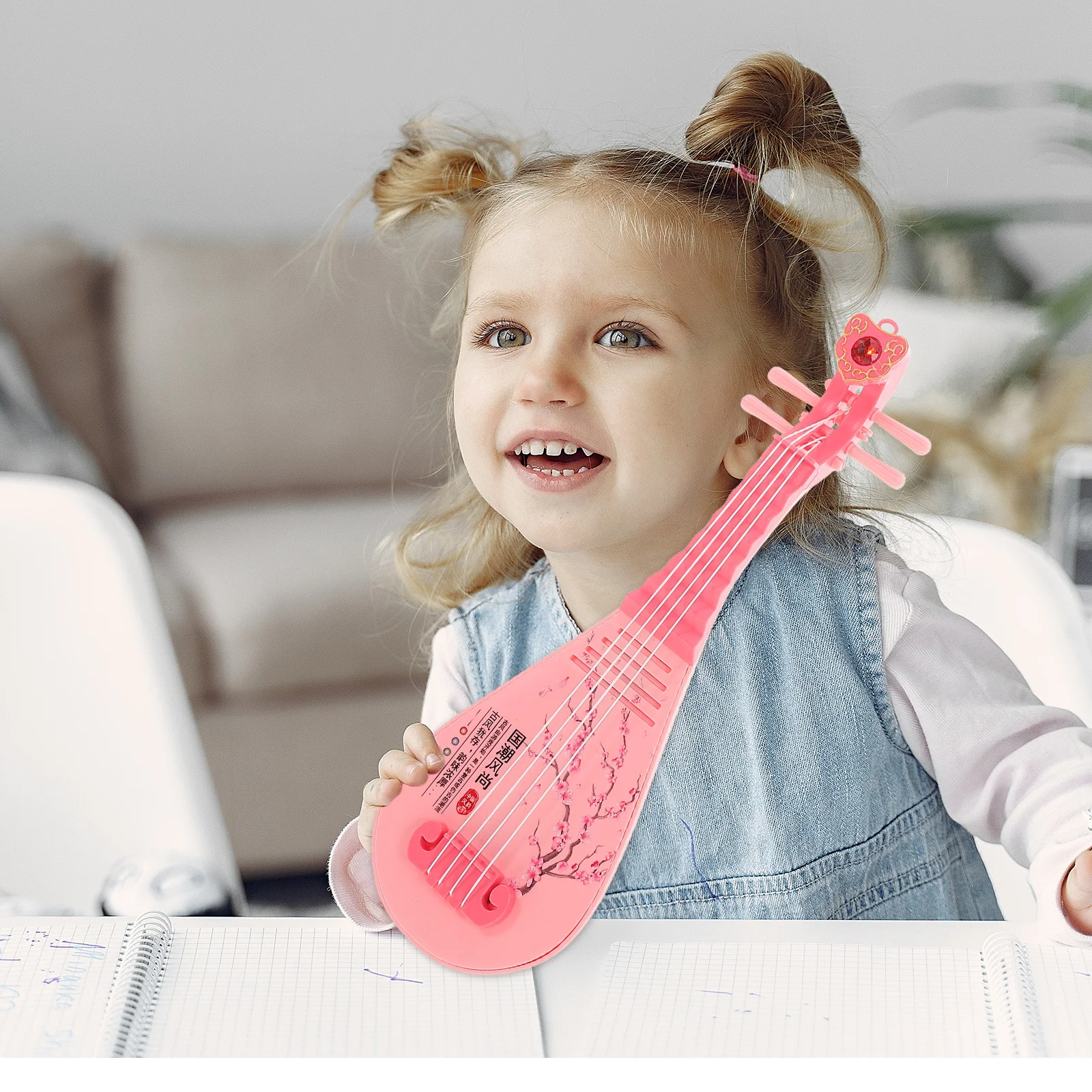 

Child Playable Lute Musical Instrument with Sound Effects Light for Early Education Music Learning Lute Instrument