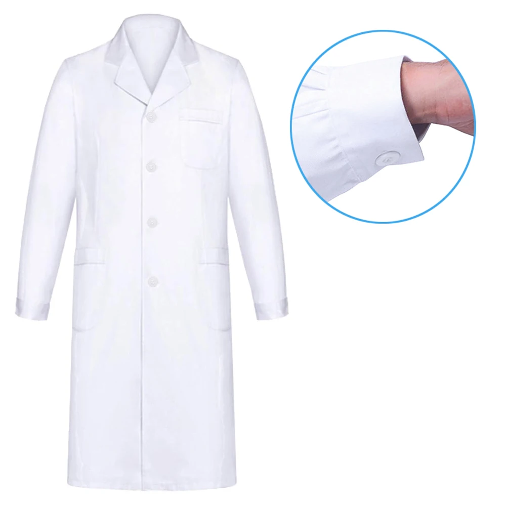 Bata Laboratorio Mujer Hombre Bata Blanca Laboratorio Algodón Bata Enfermera Mujer Bata Medico Manga Larga Doctora Disfr