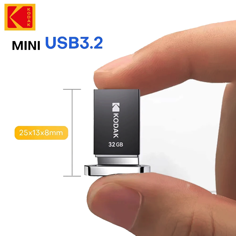 Original KODAK USB3.2 Flash Drive K113 Metal Pendrives High Speed 140MB/s 32GB 64GB 128GB MINI Key Pen Drive for Car Laptop