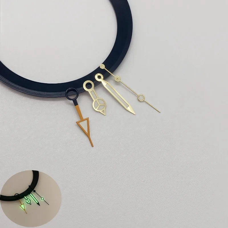 Watch Hand Accessories for GMT Hands Gold Strong Green Luminous for NH34 Hands Diver's Pin Accessories