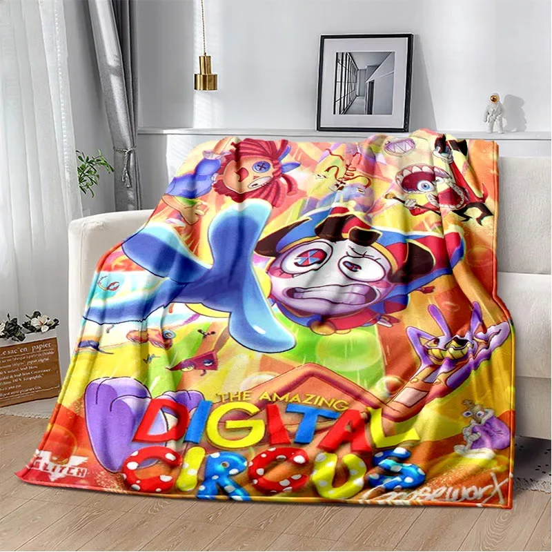 THE AMAZING DIGITAL CIRCUS Cartoon blanket Picnic blanket Warm Flannel blankets Home bed linings blankets for beds Birthday Gift