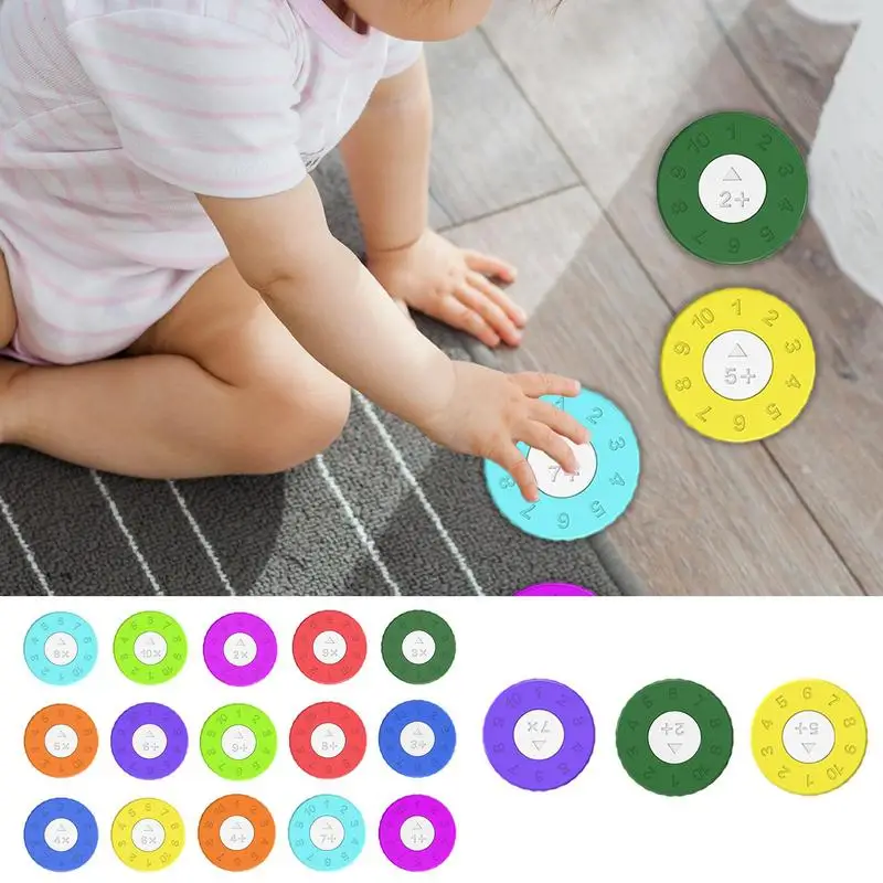 Math Fidget Toy For Kids Educational Math Fact Spinner Toy 9pcs Number Round Math Spinner Learn Multiplication And Division For