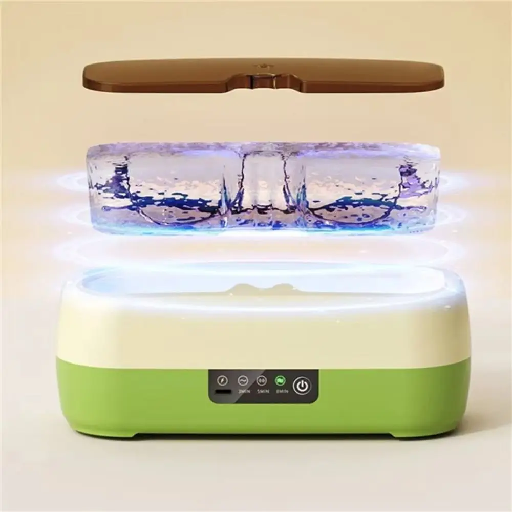 High Frequency Automatic Ultrasonic Cleaner 3 Modes High Capacity Eyeglass Cleaning Device Blue Light Sterilization